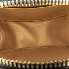 Mini Lambskin Golden Plate Round Clutch with Chain