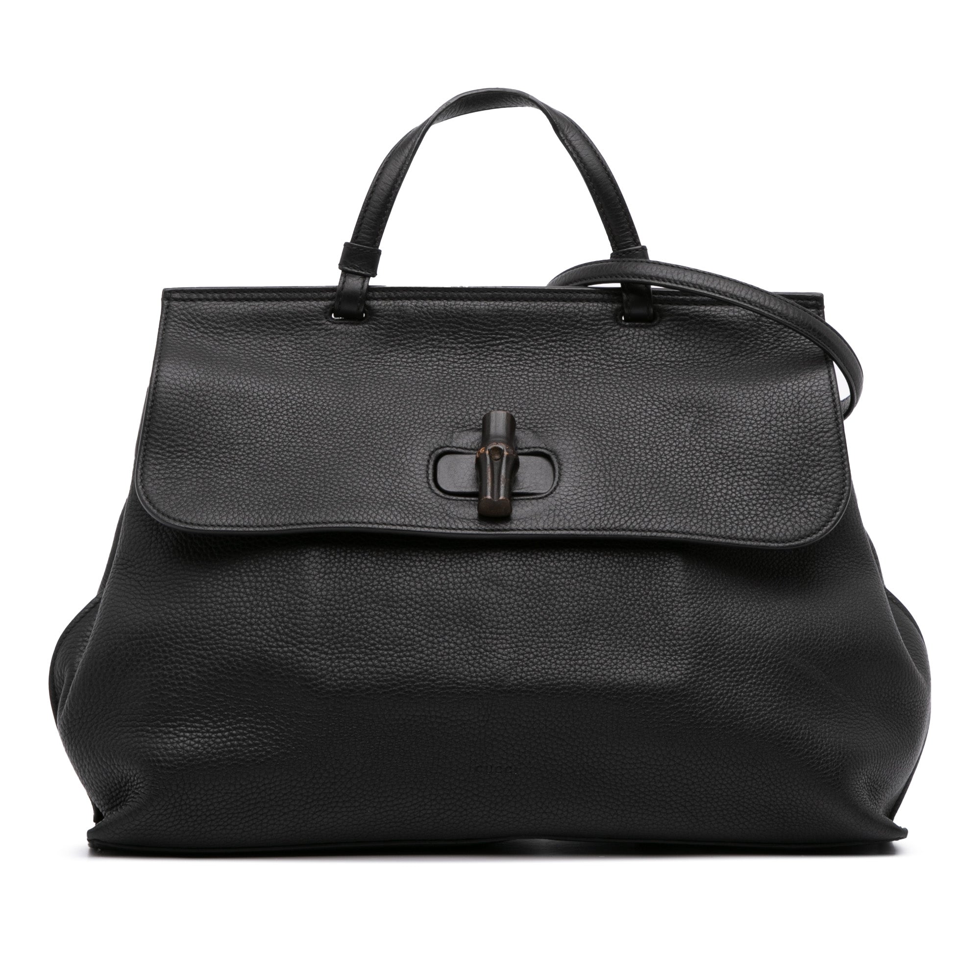 Large Leather Bamboo Daily Satchel