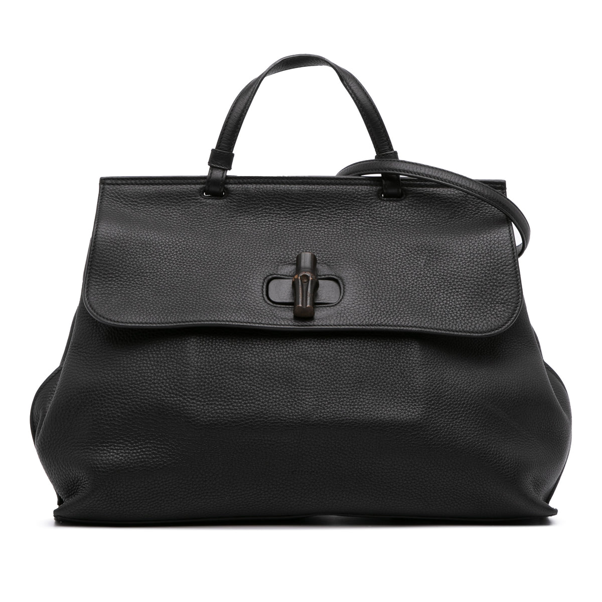 Large Leather Bamboo Daily Satchel