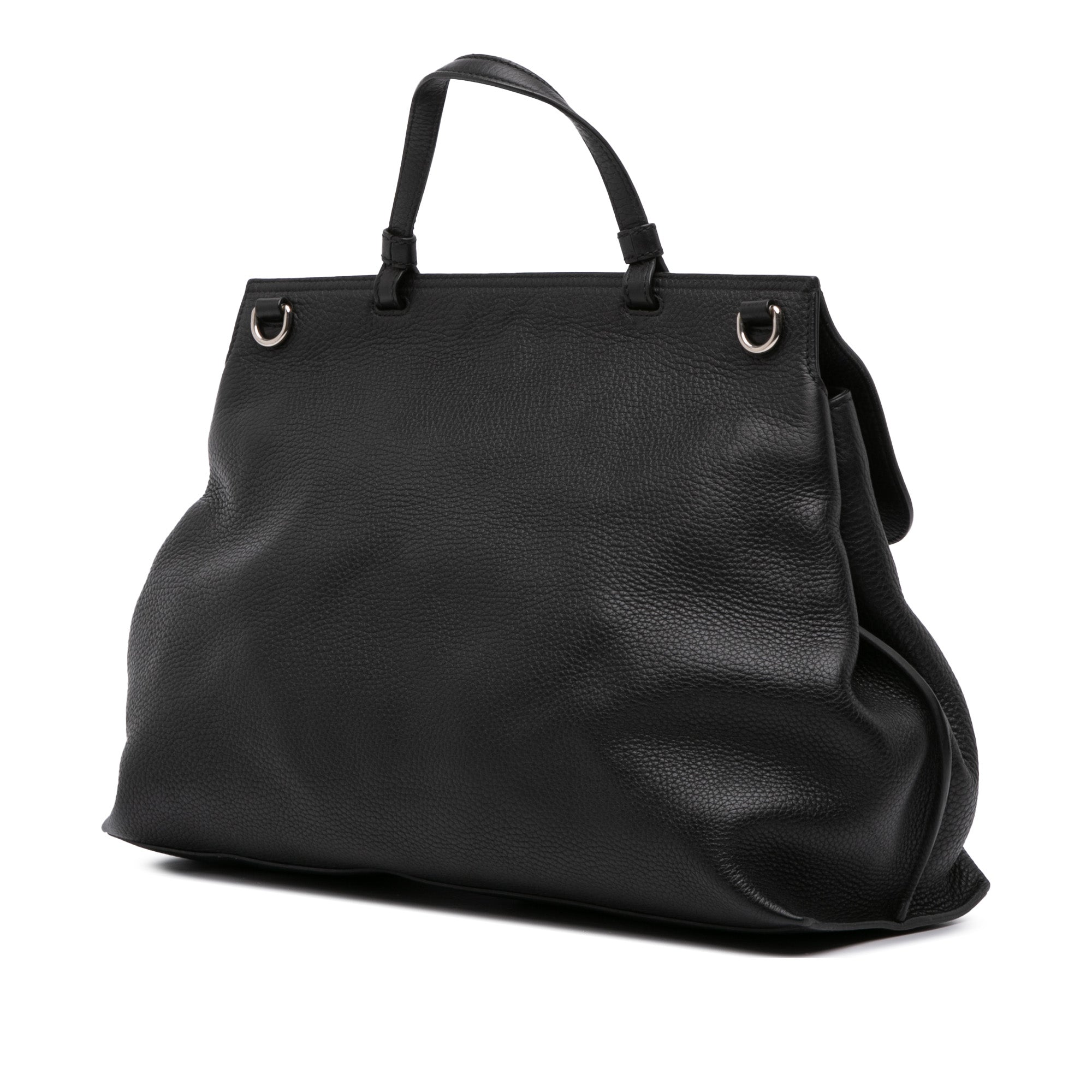 Large Leather Bamboo Daily Satchel