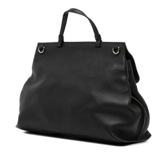 Large Leather Bamboo Daily Satchel