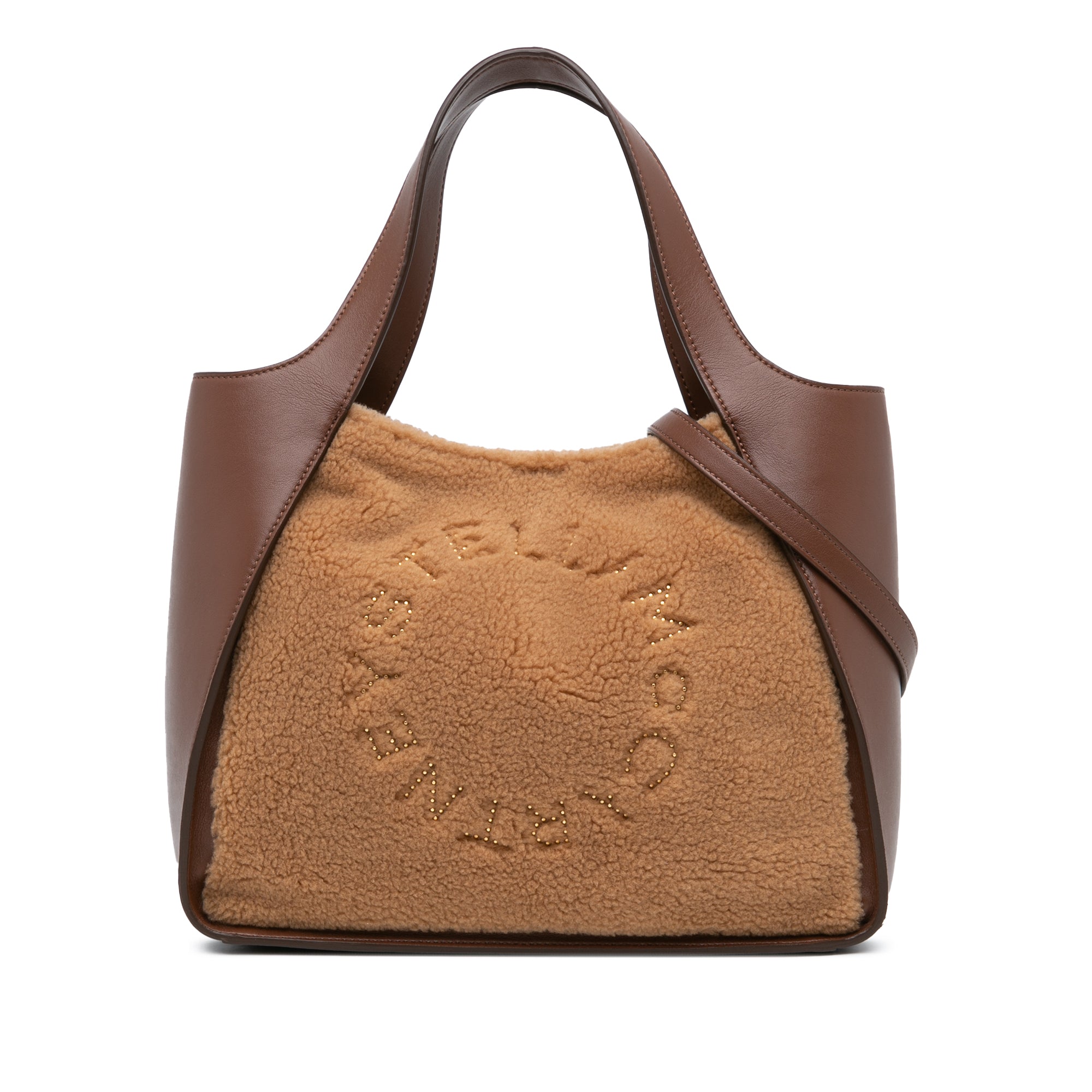 Faux Shearling Logo Teddy Satchel