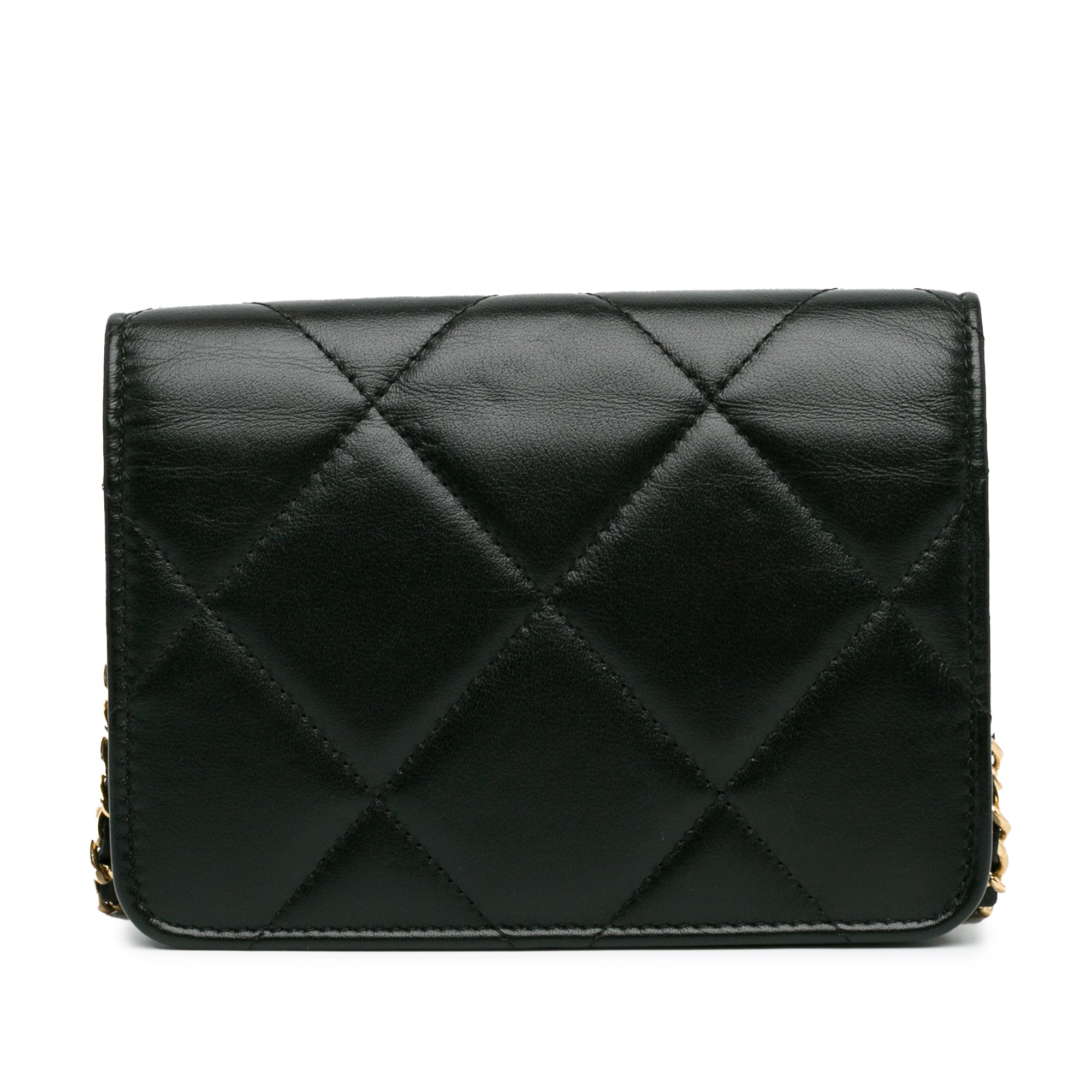 Quilted Calfskin Strass Clutch With Chain Flap_2