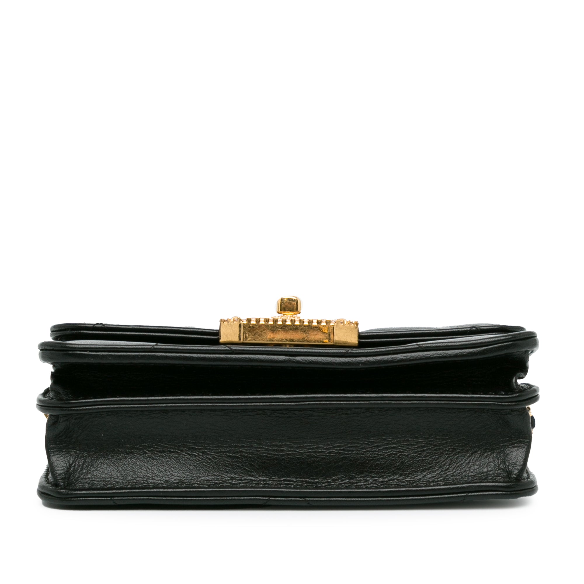 Quilted Calfskin Strass Clutch With Chain Flap_3