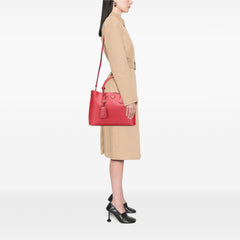 Medium Saffiano Cuir Double Satchel