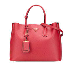 Medium Saffiano Cuir Double Satchel