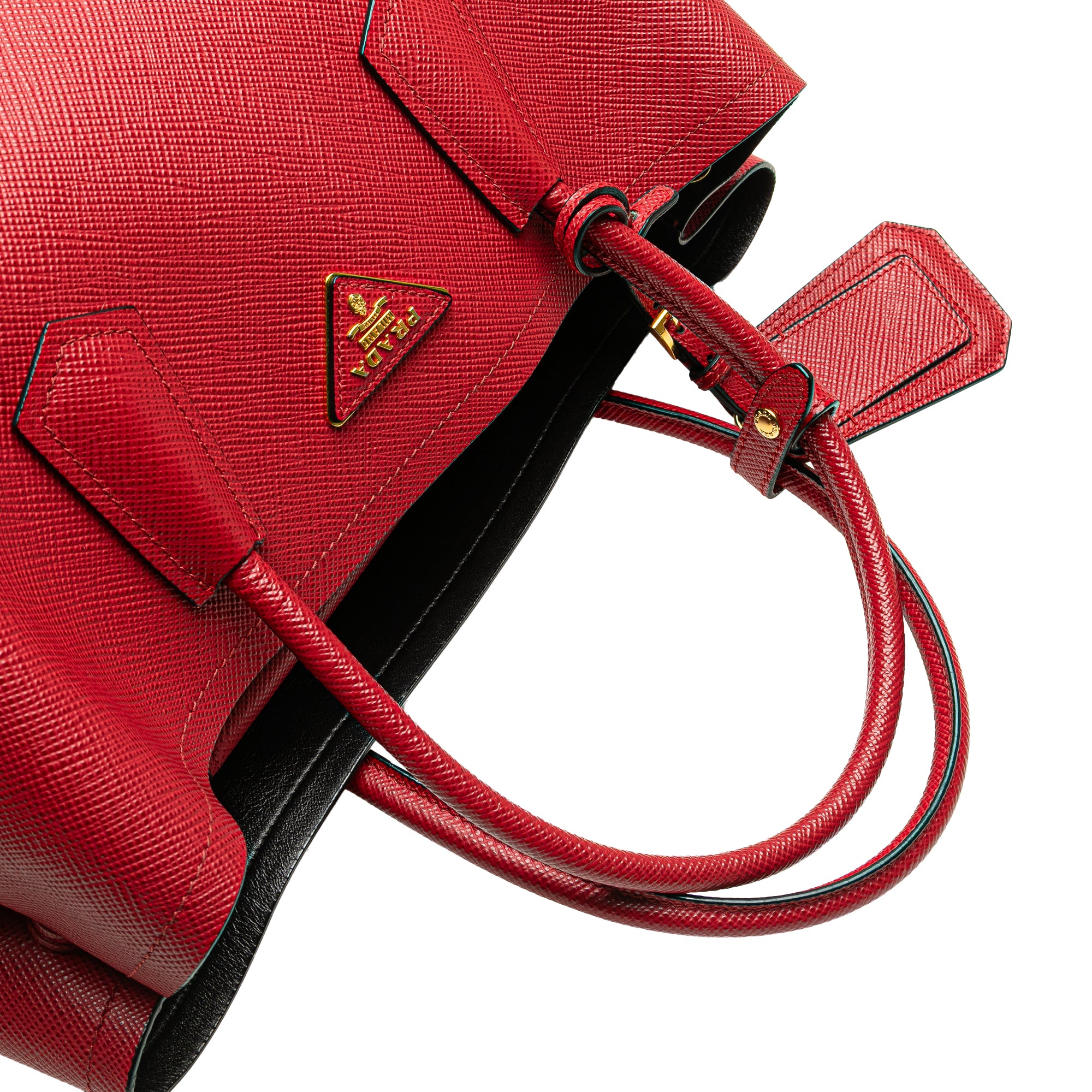 Medium Saffiano Cuir Double Satchel