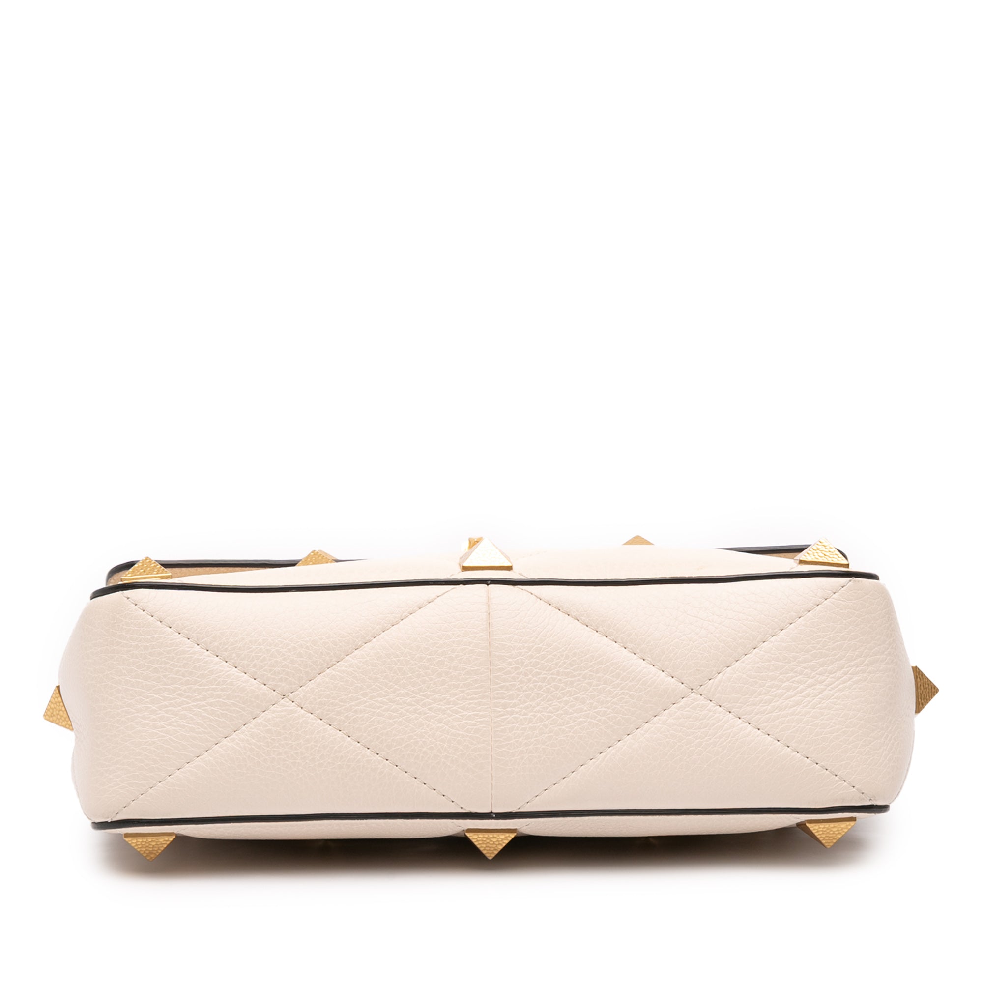 Large Grained Calfskin Roman Stud Satchel