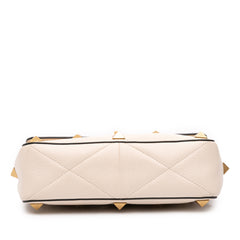 Large Grained Calfskin Roman Stud Satchel