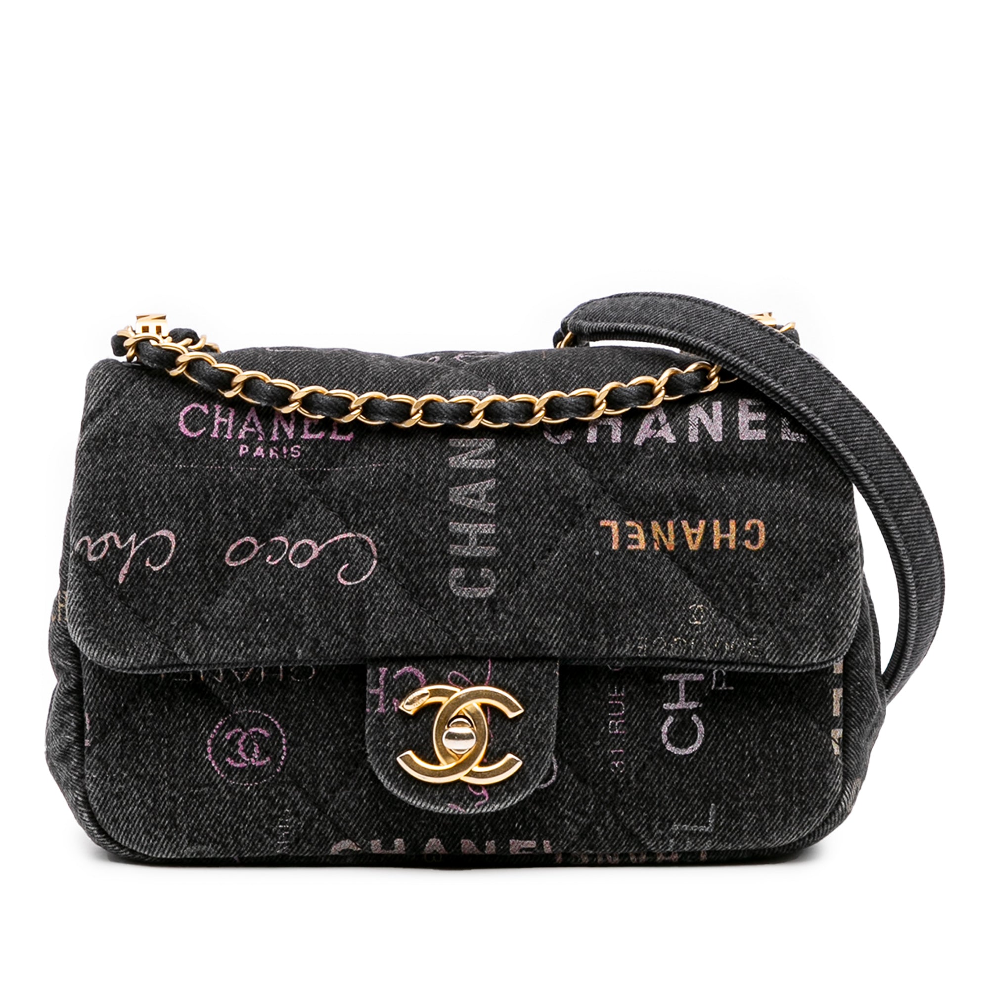 Mini Rectangular Quilted Denim Mood Flap