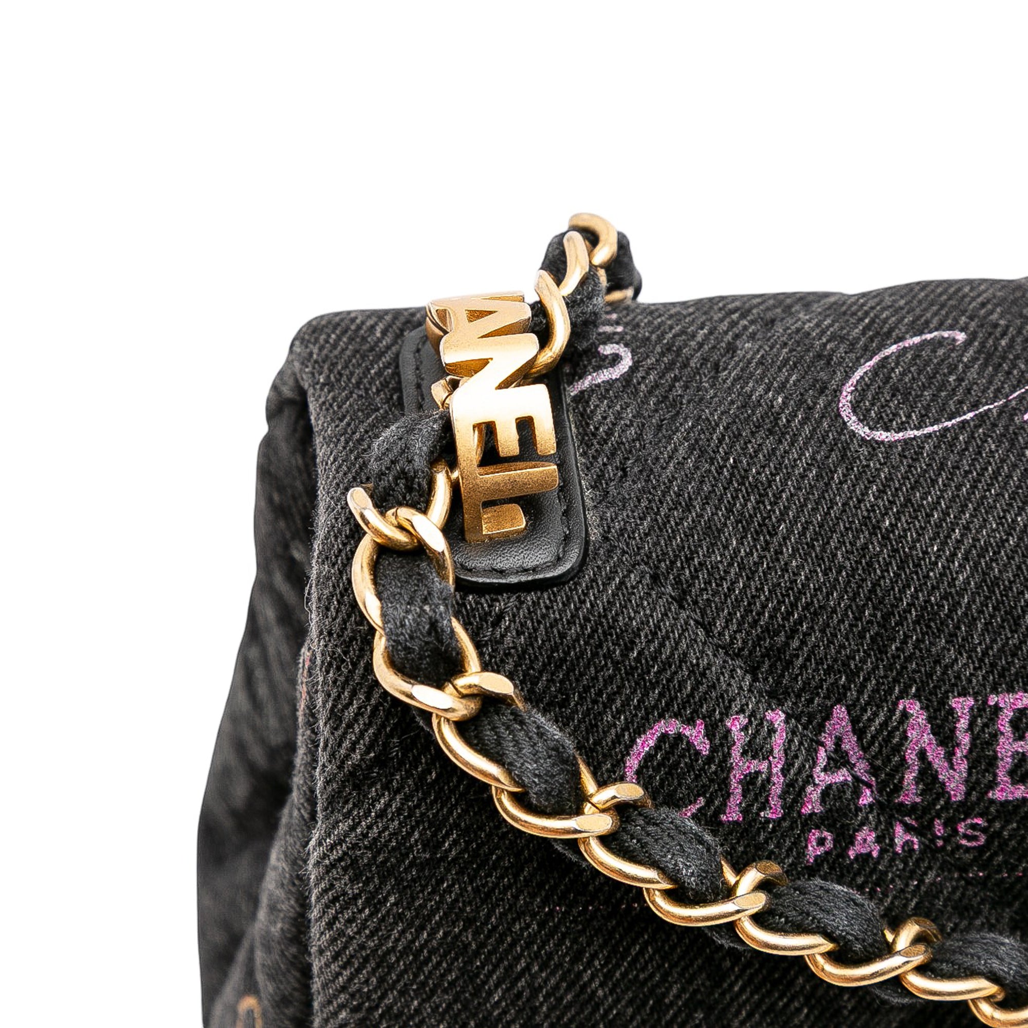 Mini Rectangular Quilted Denim Mood Flap