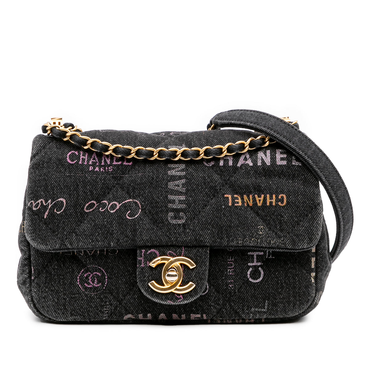 Mini Rectangular Quilted Denim Mood Flap