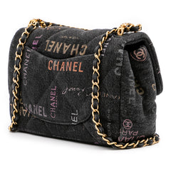 Mini Rectangular Quilted Denim Mood Flap