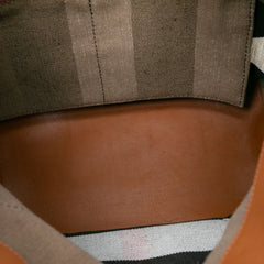 Medium Mega Check Canvas and Calfskin Chevron Ashby Bucket