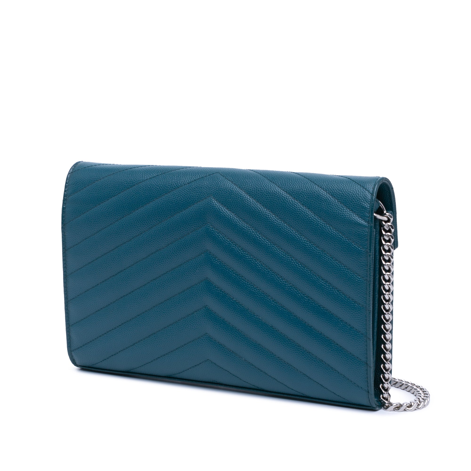 Grain De Poudre Matelasse Chevron Monogram Chain Wallet