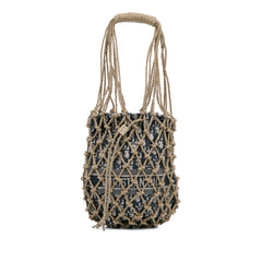 Woven Rope and Oblique Technical Fabric Net Bag