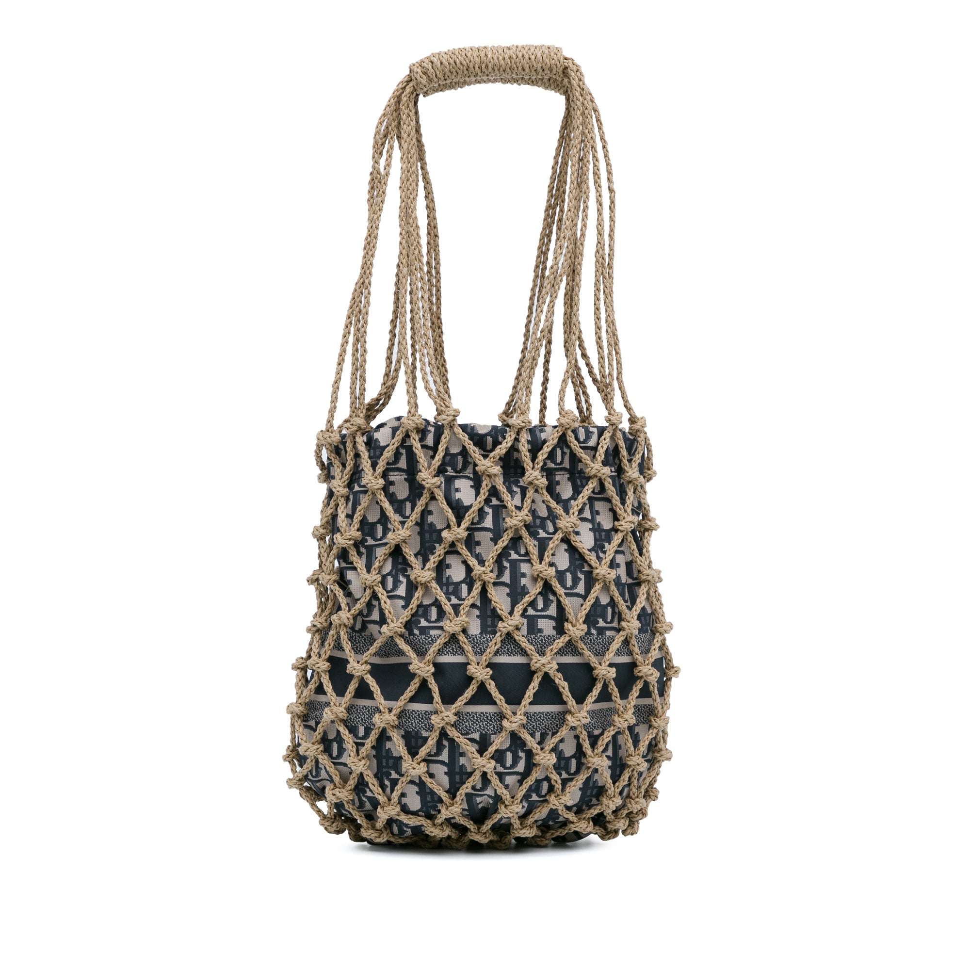 Woven Rope and Oblique Technical Fabric Net Bag