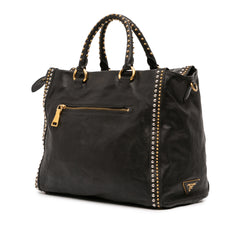 Glace Calf Studded Satchel