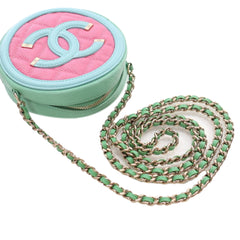 Tricolor Caviar CC Filigree Round Crossbody