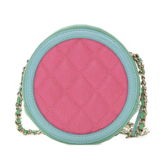 Tricolor Caviar CC Filigree Round Crossbody