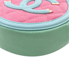 Tricolor Caviar CC Filigree Round Crossbody