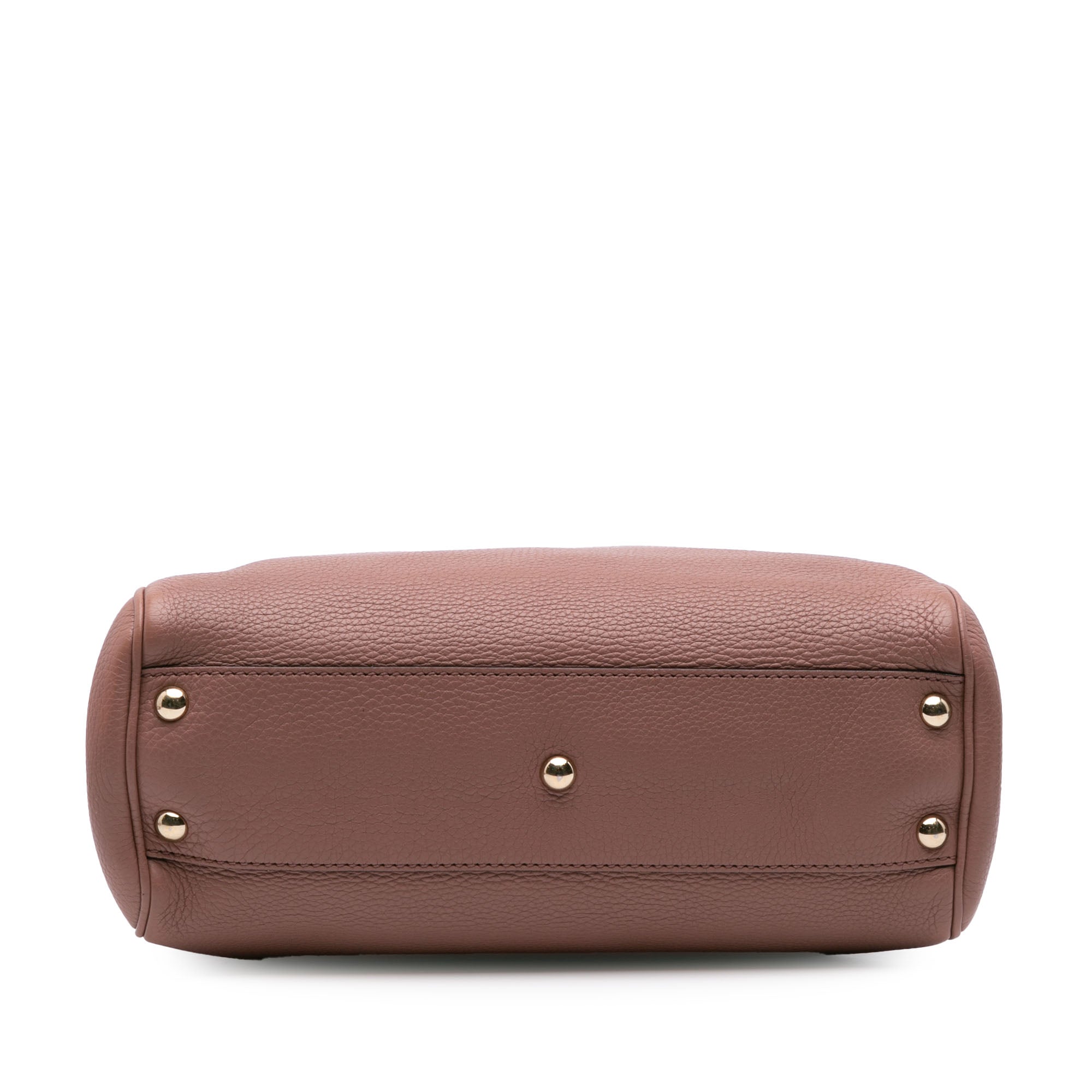 Small Calfskin Bamboo Shopper Satchel