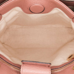 Small Calfskin Bamboo Shopper Satchel