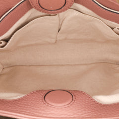Small Calfskin Bamboo Shopper Satchel