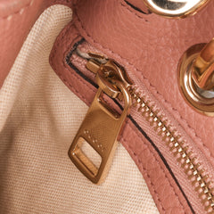 Small Calfskin Bamboo Shopper Satchel