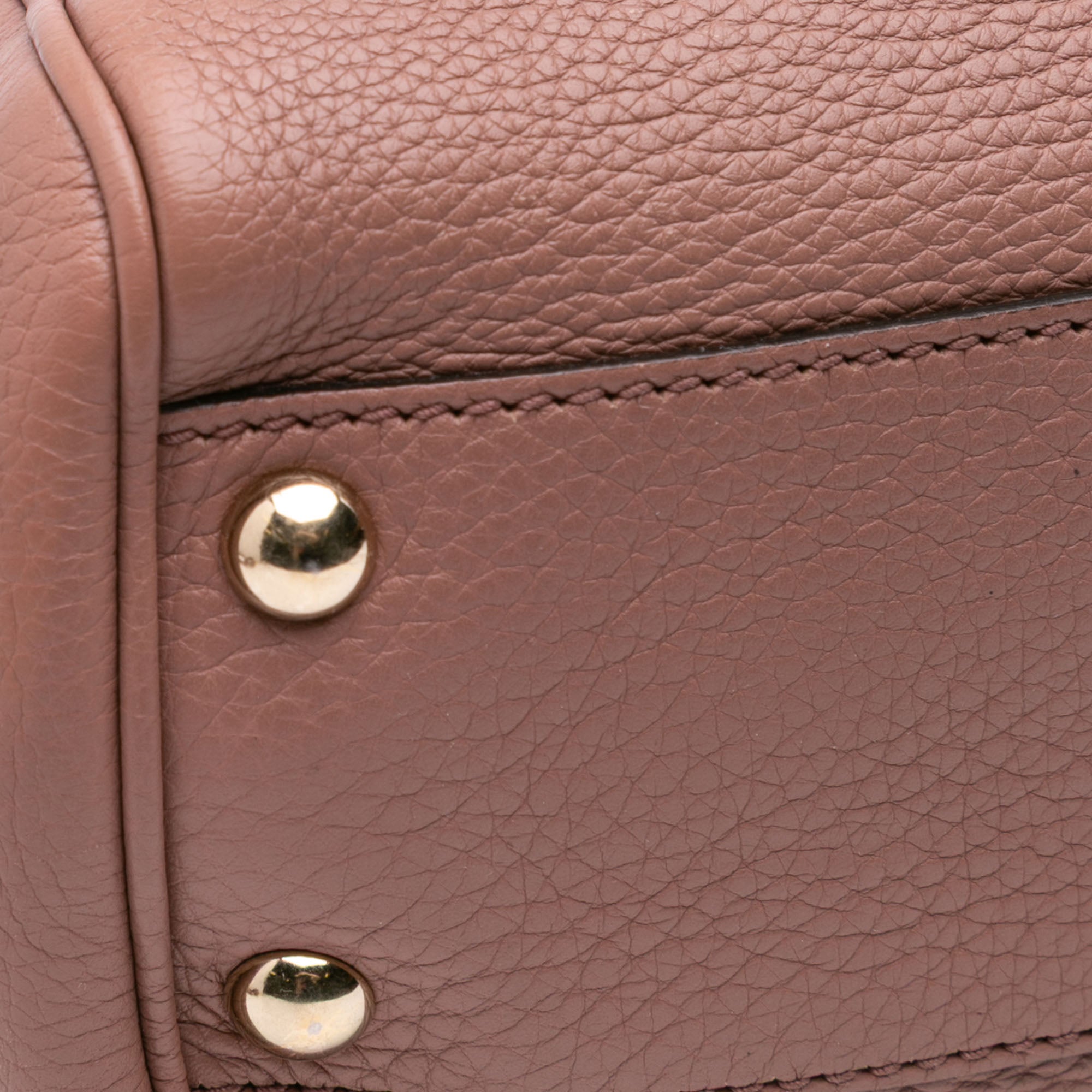 Small Calfskin Bamboo Shopper Satchel