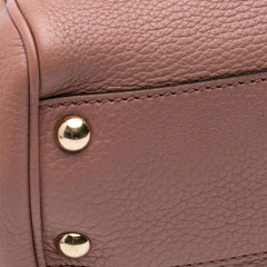 Small Calfskin Bamboo Shopper Satchel