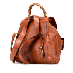 Leather Bamboo Drawstring Backpack