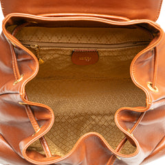 Leather Bamboo Drawstring Backpack