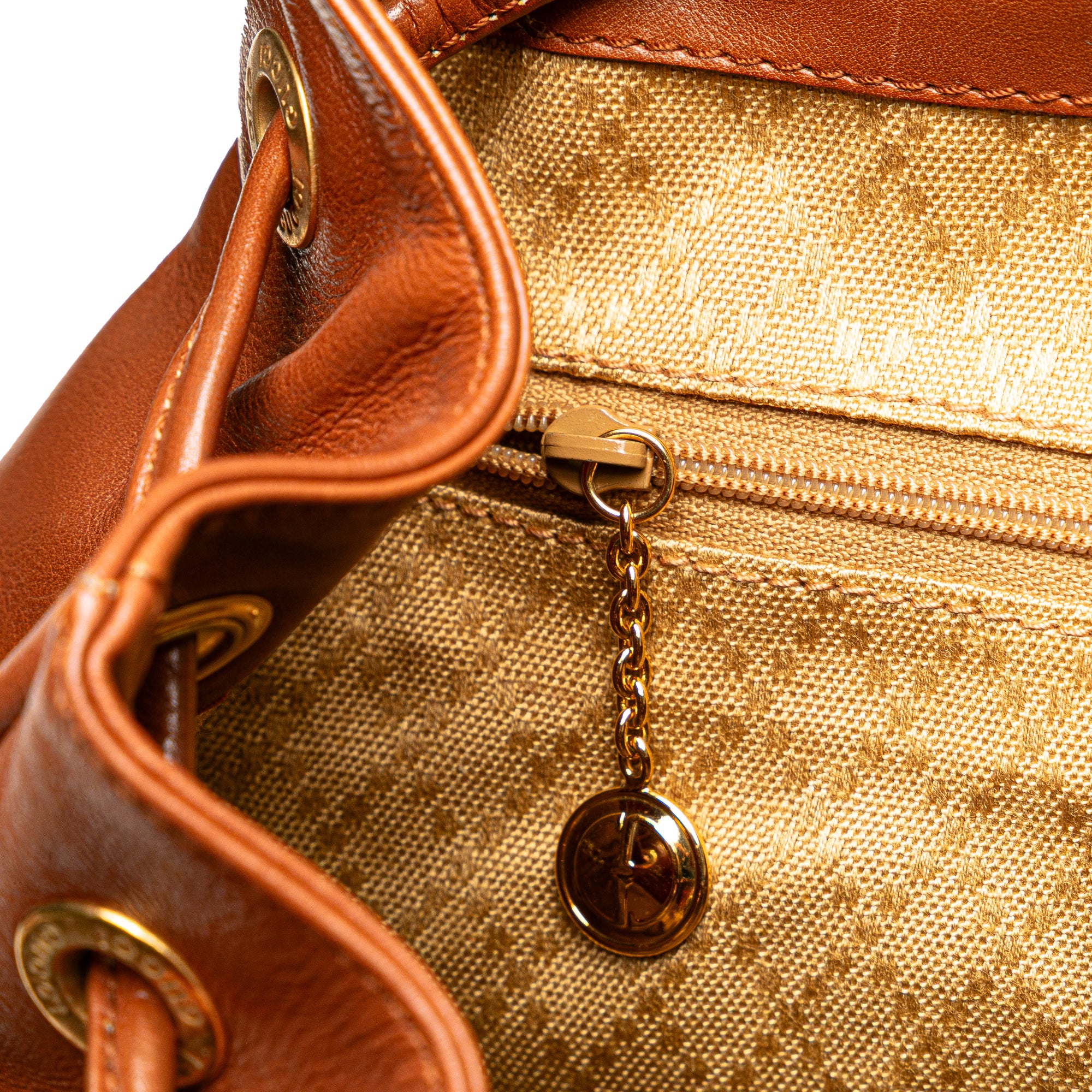 Leather Bamboo Drawstring Backpack