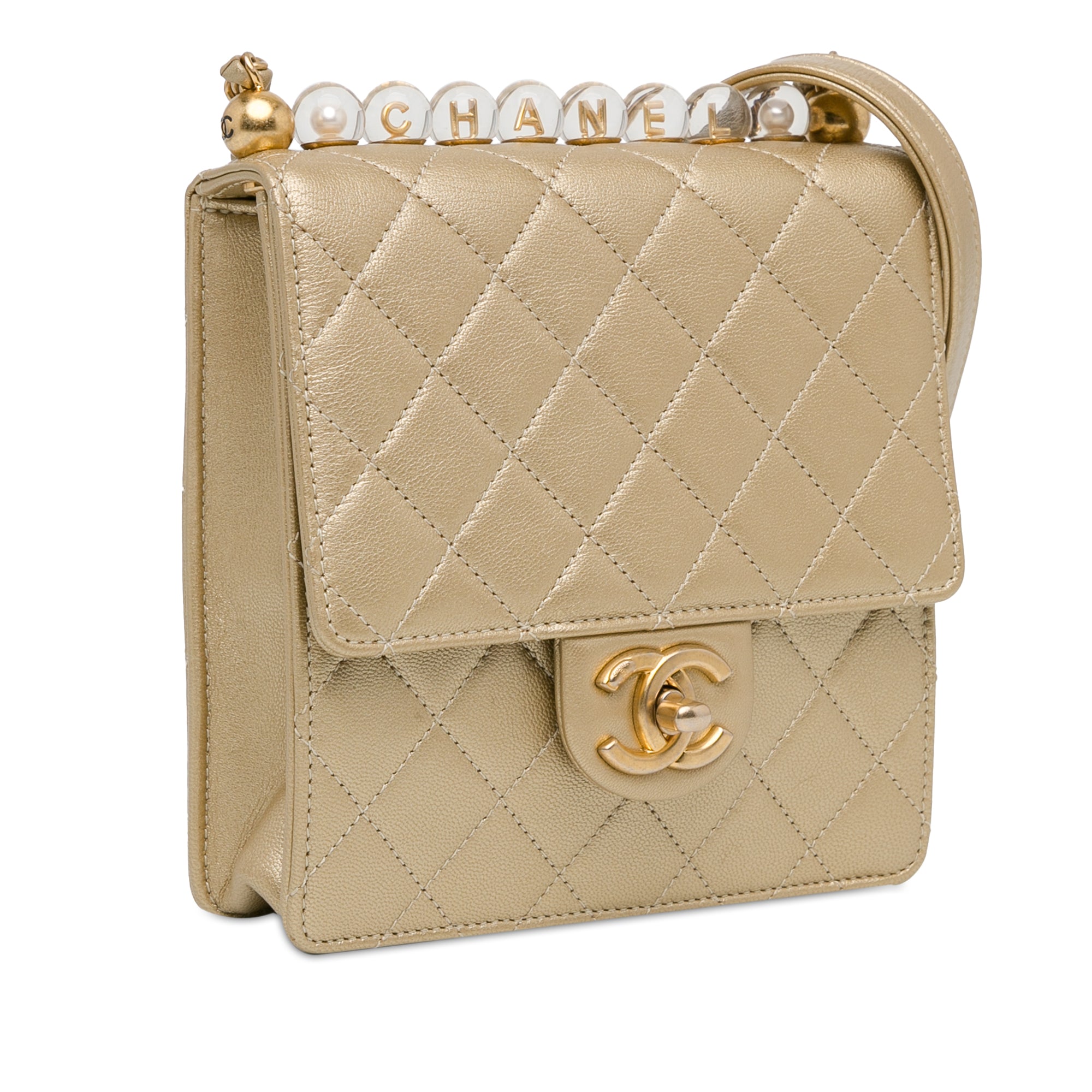 Small Lambskin Chic Pearls Flap_1