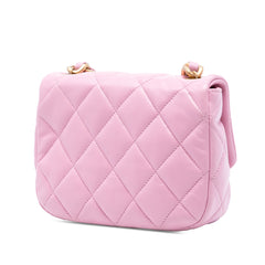 Mini Quilted Lambskin Lacquered Chain Flap