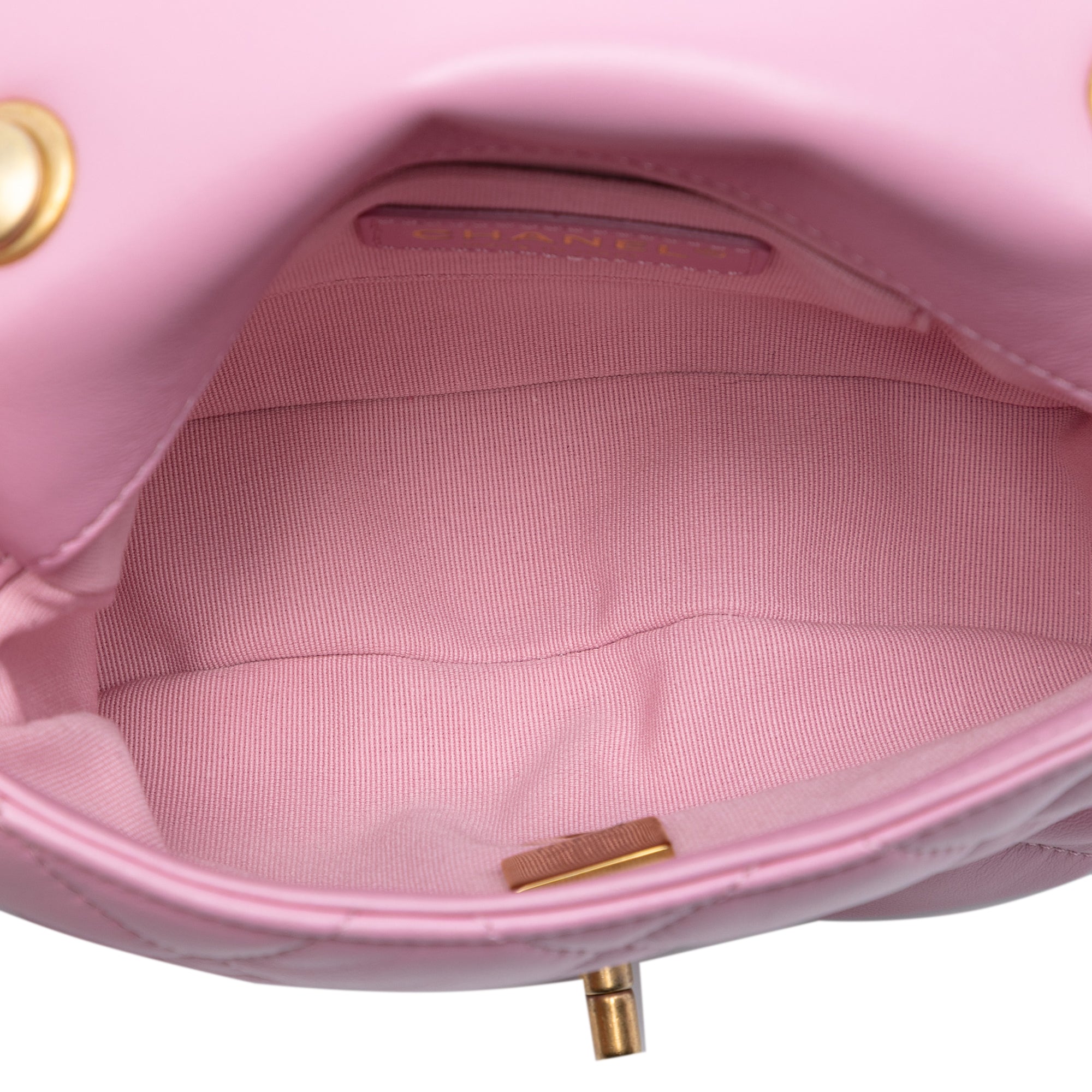 Mini Quilted Lambskin Lacquered Chain Flap