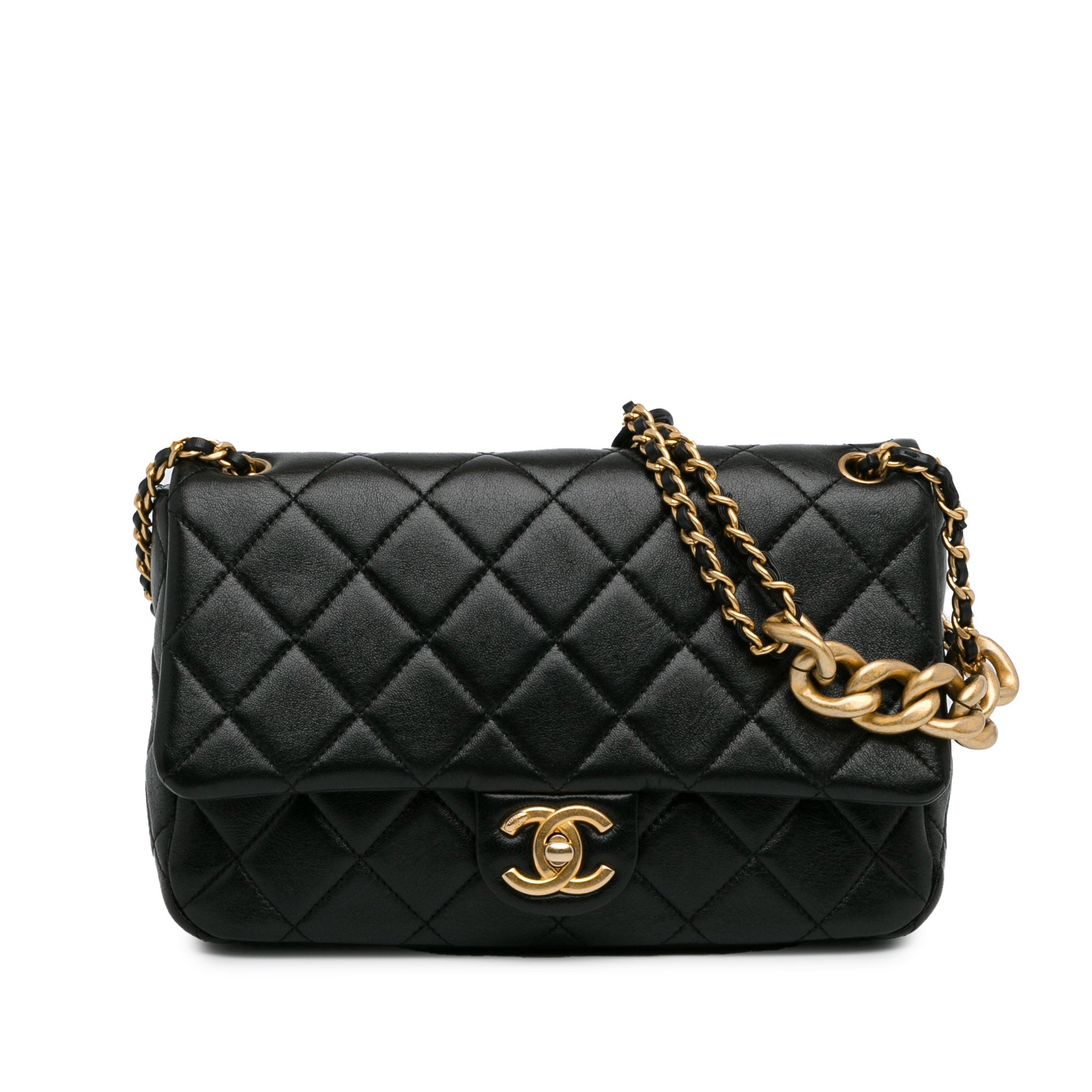 Quilted Lambskin Chain with Chain Leather Classic Bag_0