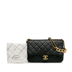 Quilted Lambskin Chain with Chain Leather Classic Bag_9