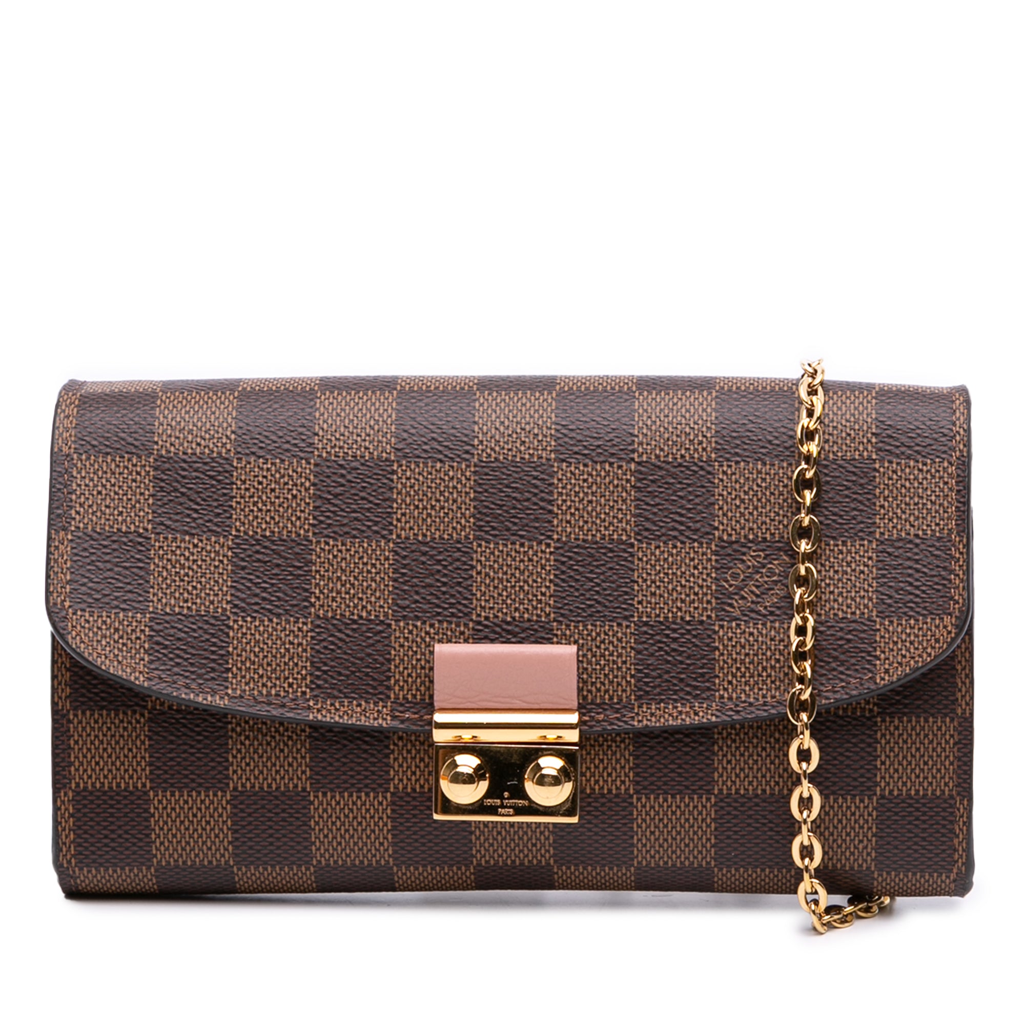 Damier Ebene Croisette Chain Wallet