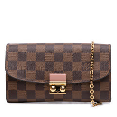 Damier Ebene Croisette Chain Wallet