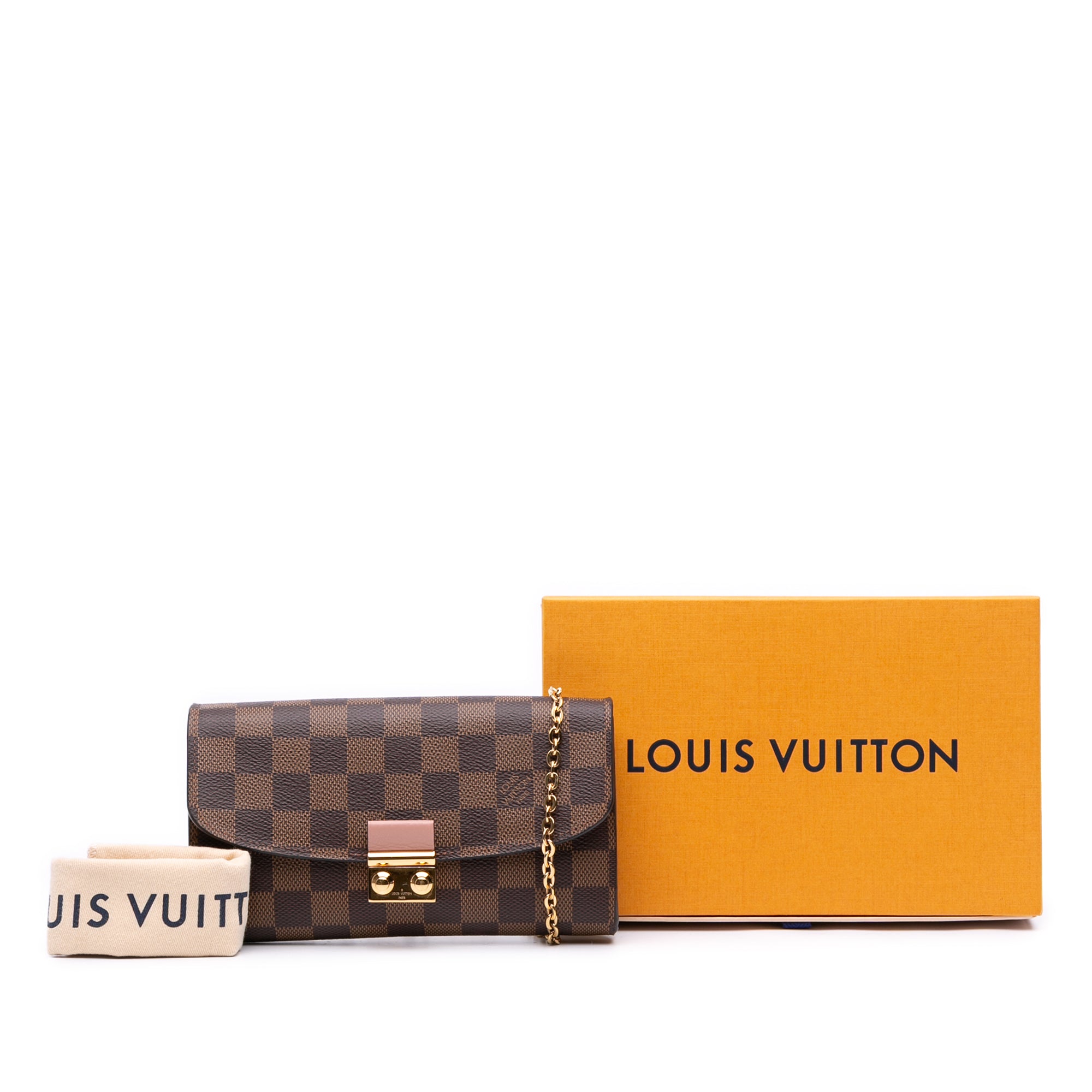 Damier Ebene Croisette Chain Wallet