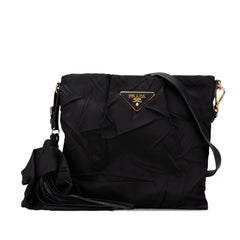 Tessuto Stropicciato Tassel Crossbody