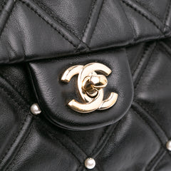 Medium Quilted Lambskin Pearl Studs Flap