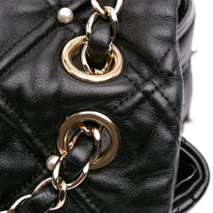 Medium Quilted Lambskin Pearl Studs Flap