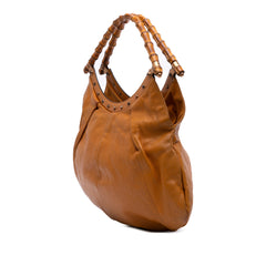 Leather Bamboo Studded Hobo