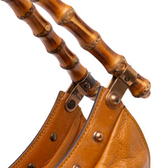 Leather Bamboo Studded Hobo