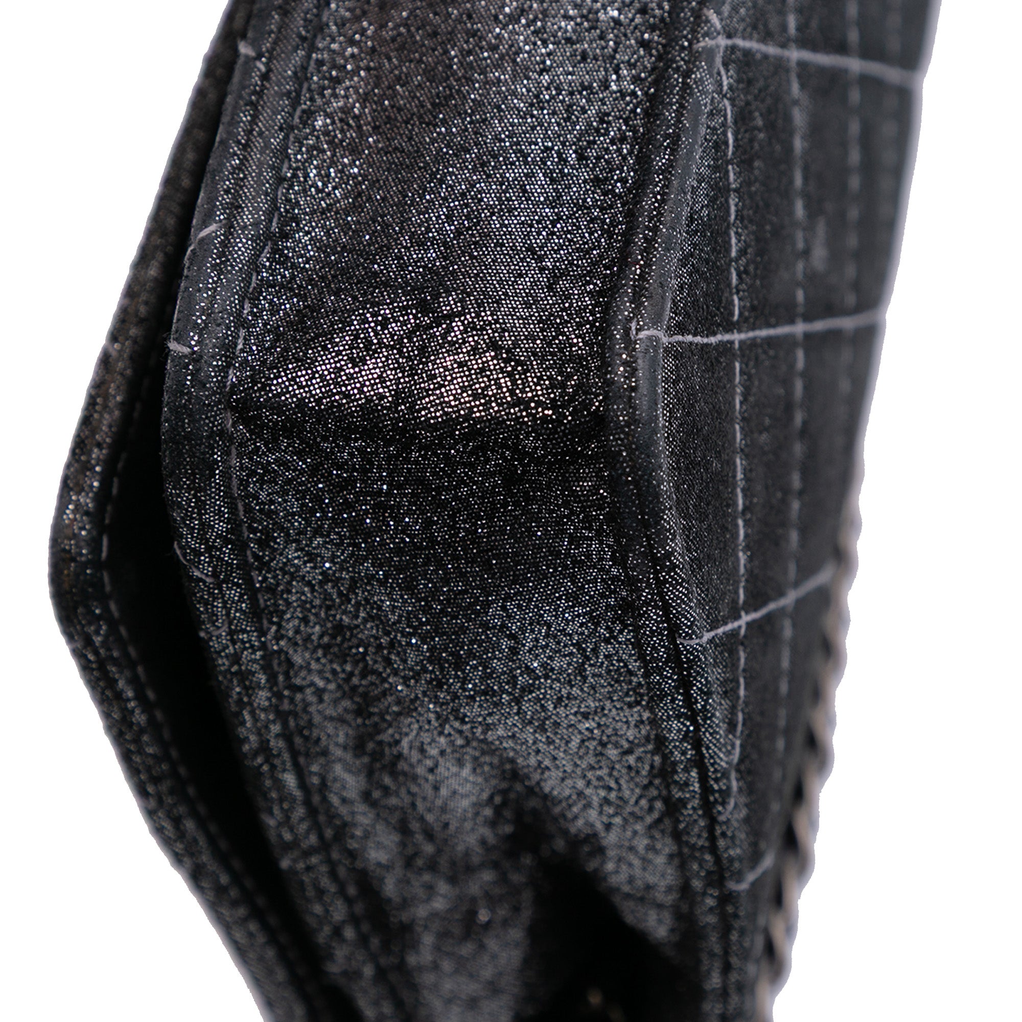 Quilted Iridescent Lambskin Tartan Button Wallet On Chain