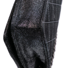 Quilted Iridescent Lambskin Tartan Button Wallet On Chain