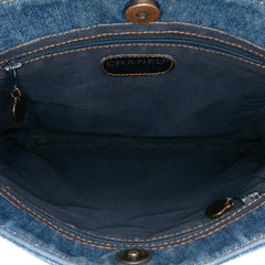 Small CC Stitched Denim Tote